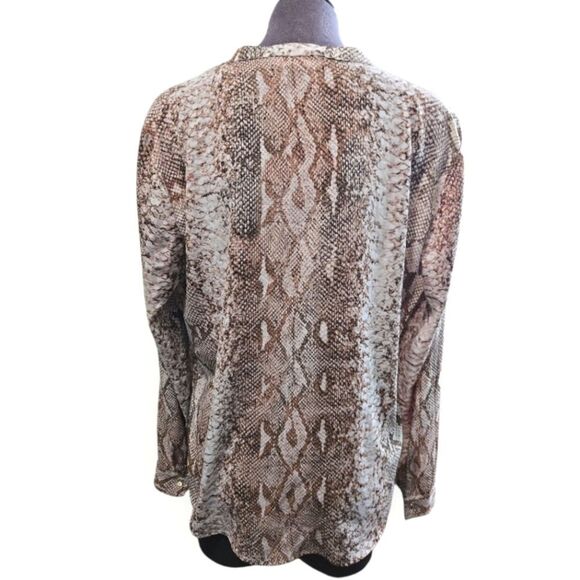 EC CALVIN KLEIN SNAKE PRINT BLOUSE SZ.M - Picture 2 of 4